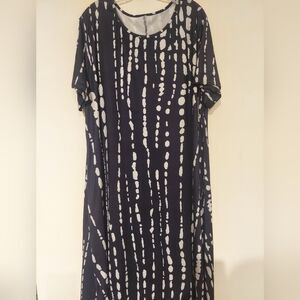 Blue and White Patterned Dress